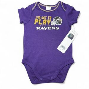 NFL Baltimore Ravens purple baby body suit fan merch size 0-3 months